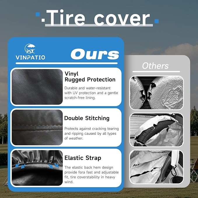 RV Tire Covers 4 Pack, Tough Waterproof Wheel Protector - Image 5