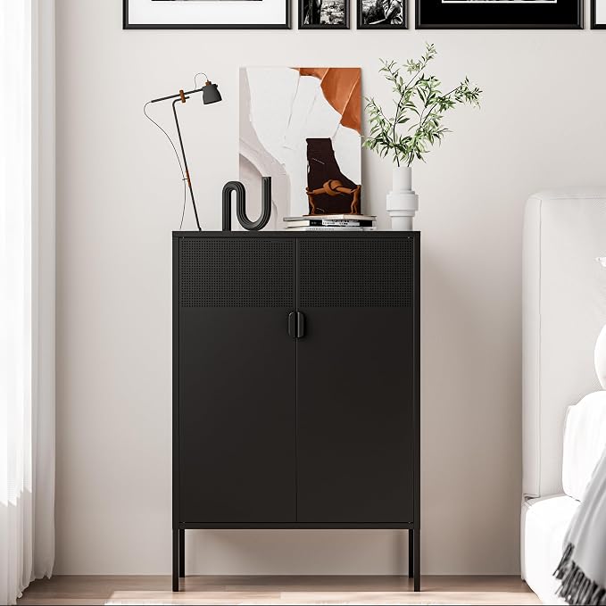 2 Mesh Door Metal Storage Cabinet by Washsemba