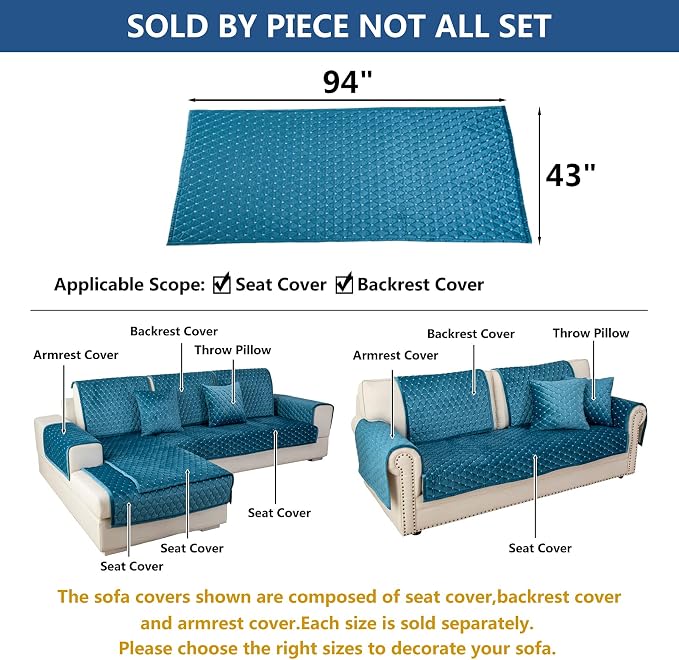 Eismodra Couch Cover, Sectional Couch Covers, Sofa Covers - Image 5