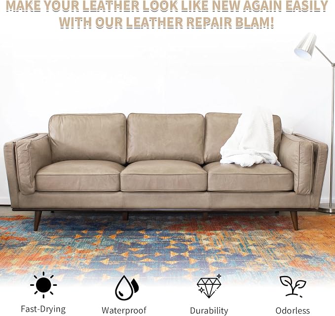 Beige Leather Recoloring Balm, Leather Couch Scratch/Stain Remover, Leather - Image 7