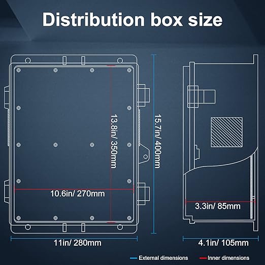 Outdoor Electrical Junction Box, ABS Water Resistant Enclosure - Image 6
