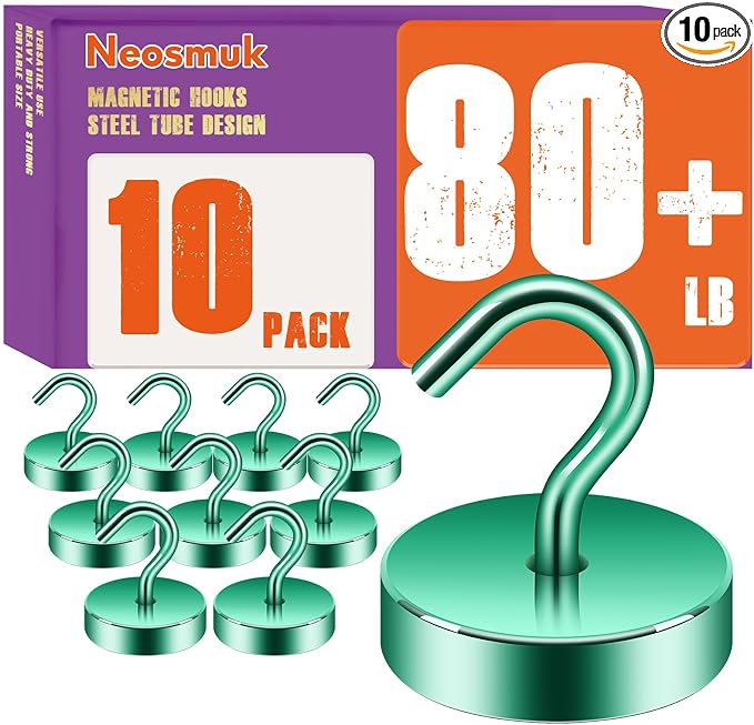 Neosmuk Magnetic Hooks, Cruise Ship Essentials, 80lb+ Heavy Duty Magnetic Hooks by Neosmuk