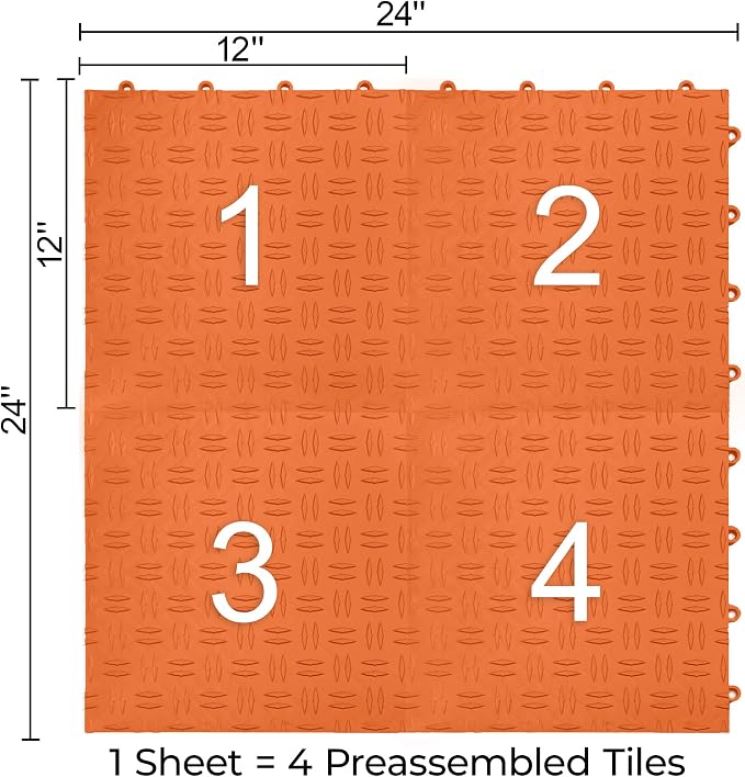 Big Floors GarageTrac Diamond, Interlocking Non-Slip Garage Flooring Tile - Image 2