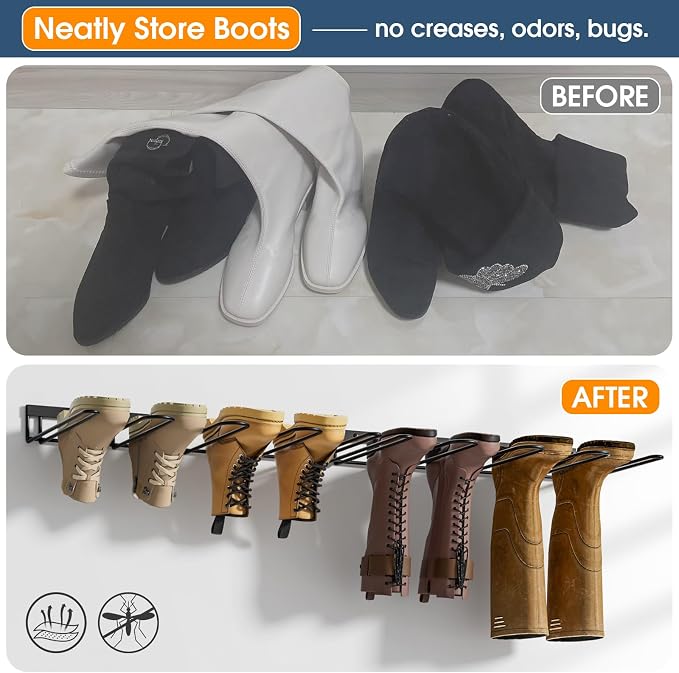Boot Rack, Wader Hangers for wall, 8 Pair Boots Organizer Racks for Tall Boots - Image 5