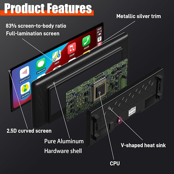 PEMP Linux 12.3" Ultra-Thin Screen E70 E71 CIC Wired Wireless CarPlay Android - Image 4