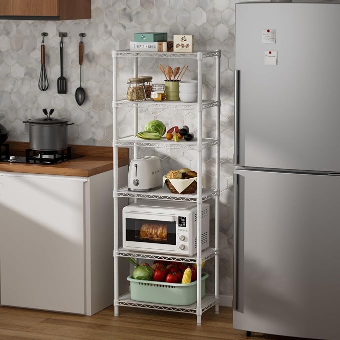 SINGAYE 6 Small Wire Shelves Kitchen Pantry Close Home Organizers and Storage - Image 8