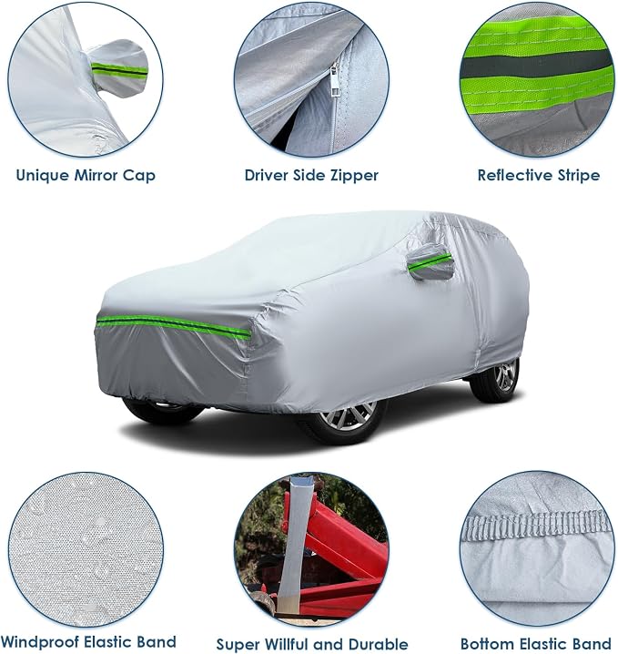 AUQDD 6-Layers Premium MPV Car Cover Waterproof All Weather Weatherproof UV Sun - Image 3