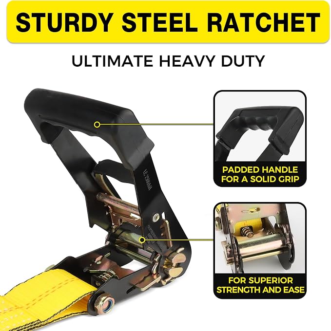 Car Tie Down Straps for Trailers 2inch x10ft - Image 3