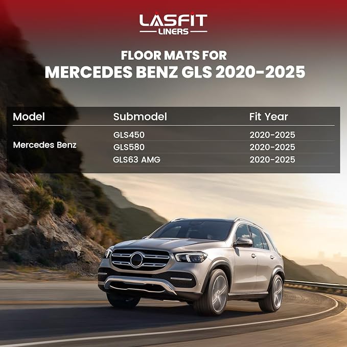 LASFIT Floor Mats Fit for Mercedes Benz GLS 450/580 / 63 AMG 2026 2025 2024 - Image 6