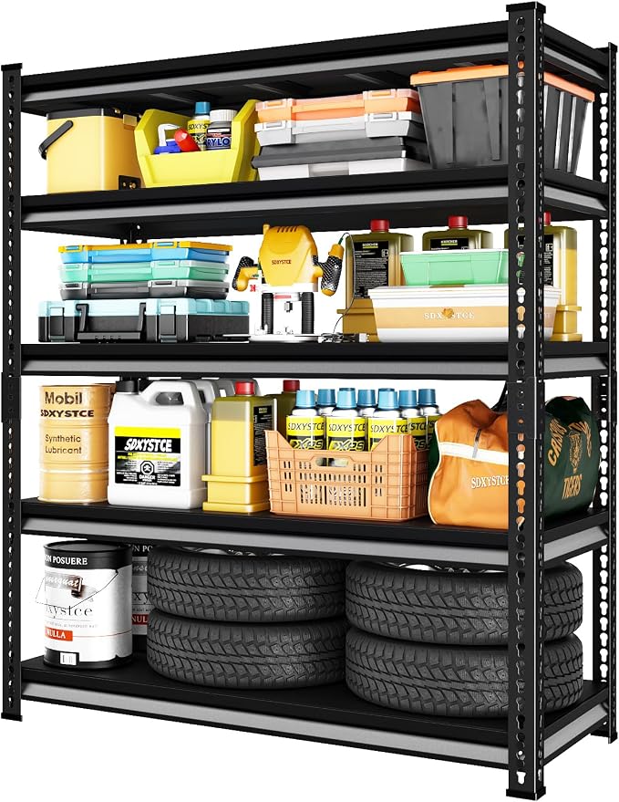 48" W Garage Shelving Heavy Duty, 2800LBS Loads Adjustable Garage Storage by SDXYSTCE