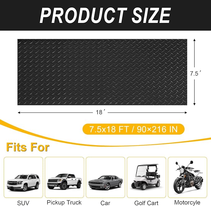 7.5x18 FT Garage Floor Mat, Flooring Roll - Image 2