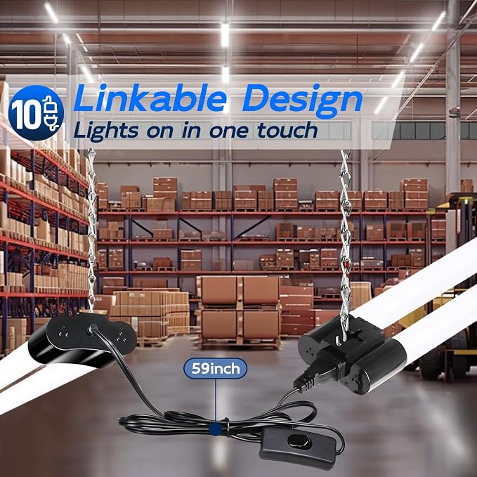 hykolity 10 Pack 4FT Linkable LED Shop Light - Image 4