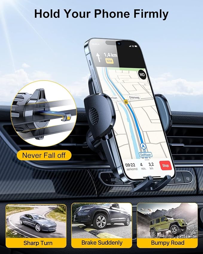 Blue 3-in-1 Phone Mount for Car Vent Dashboard Windshield Cell Phone Holder Car - Image 7