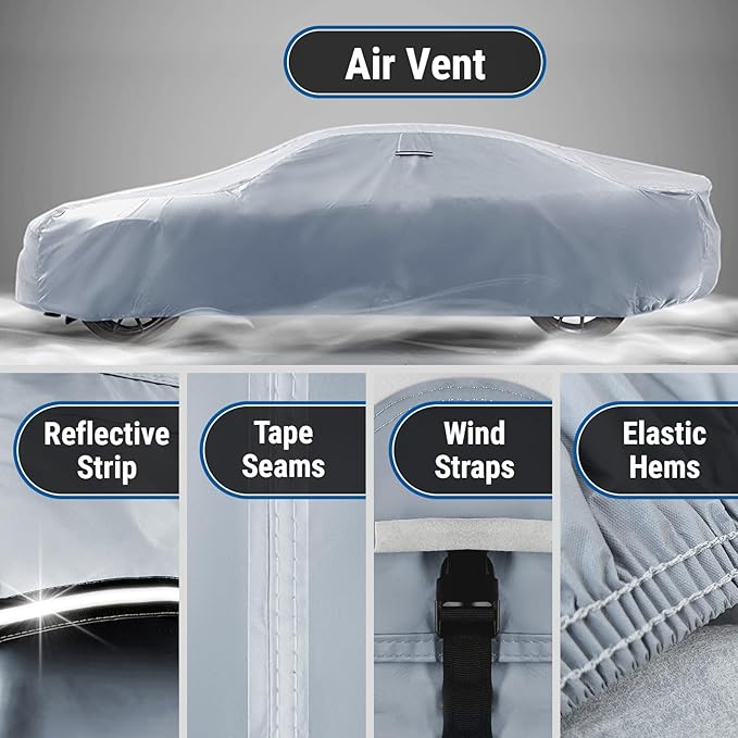 iCarCover Custom Car Cover for Pontiac Parisienne 4-Door Waterproof All-Weather - Image 5