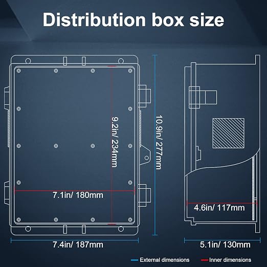 Outdoor Electrical Junction Box, ABS Water Resistant Enclosure - Image 6