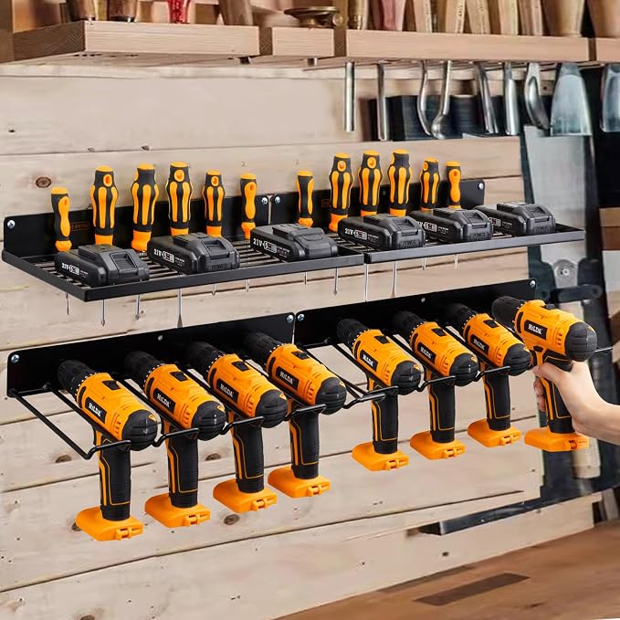 Power Tool Organizer with Charging Station, Drill Holder, Wall Mount, Garage - Image 2