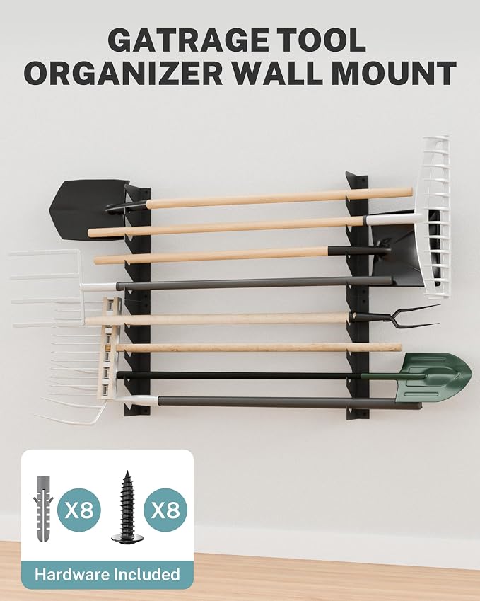 Garage Tool Organizer Wall Mount, Shed Yard Organization Racks - Image 6