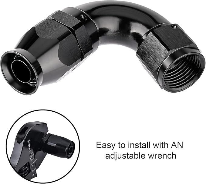 EVIL ENERGY 10AN 120 Degree PTFE One Piece Full Flow End Hose Fitting Aluminum - Image 6