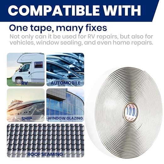 ADHES Premium Butyl Sealant Tape 3/4" x 30 'x 1/8" Gray Butyl Rubber Sealant - Image 3