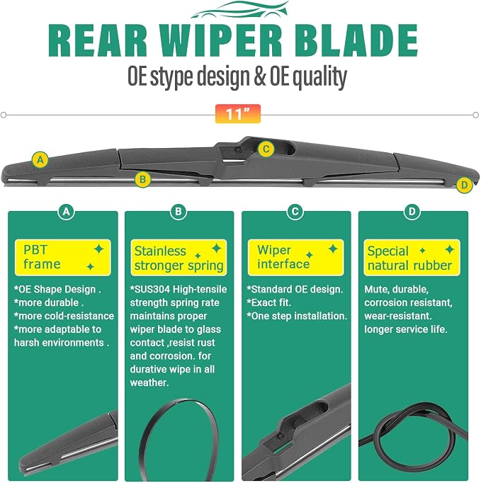 24" 18" 11" Windshield Wiper Blades Replacement - Image 4