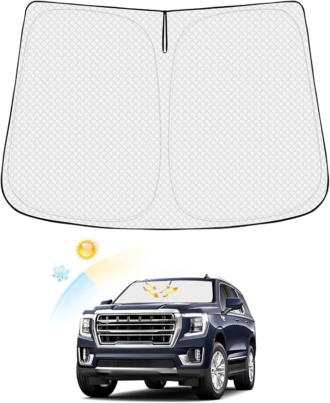 Windshield Sun Shade for GMC Yukon XL 2021-2025 2026 Thicken 6-Layer Foldable by Canvcle