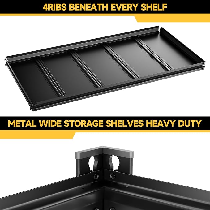 5-Tier 40" W X 20" D X 72" H Storage Shelves 2800LBS Metal Garage Shelving - Image 4