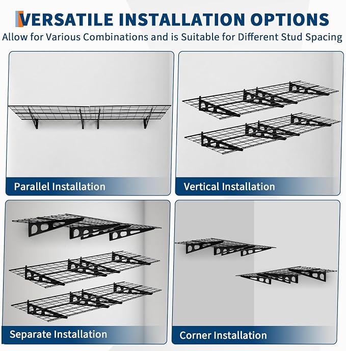 GarveeHome 2 Pack 2x6ft Garage Storage Shelving Wall Mounted, - Image 6