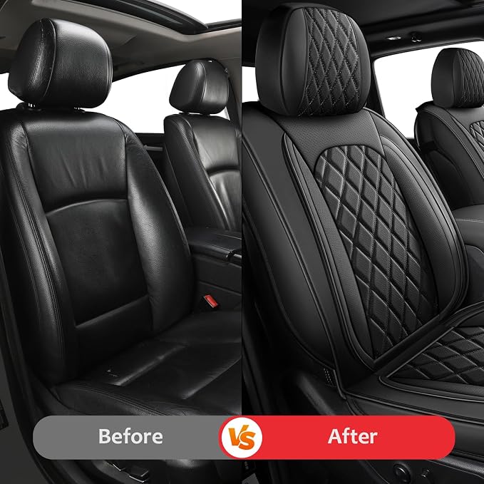 MIROZO 2PCS Front Seat Covers for Dodge Ram, Waterproof Truck Seat Cover - Image 4