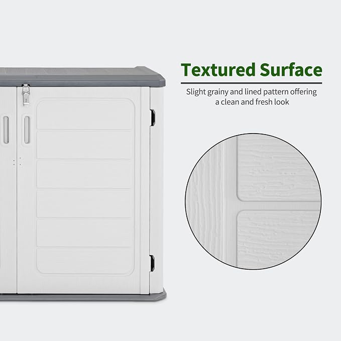 Macrout 25 Cu.Ft Small Plastic Outdoor Storage Cabinet - Image 9