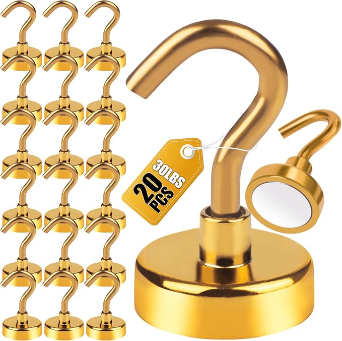 DIYMAG Magnetic Hooks, 30Lbs Strong Heavy Duty Cruise Magnet S-Hook by DIYMAG