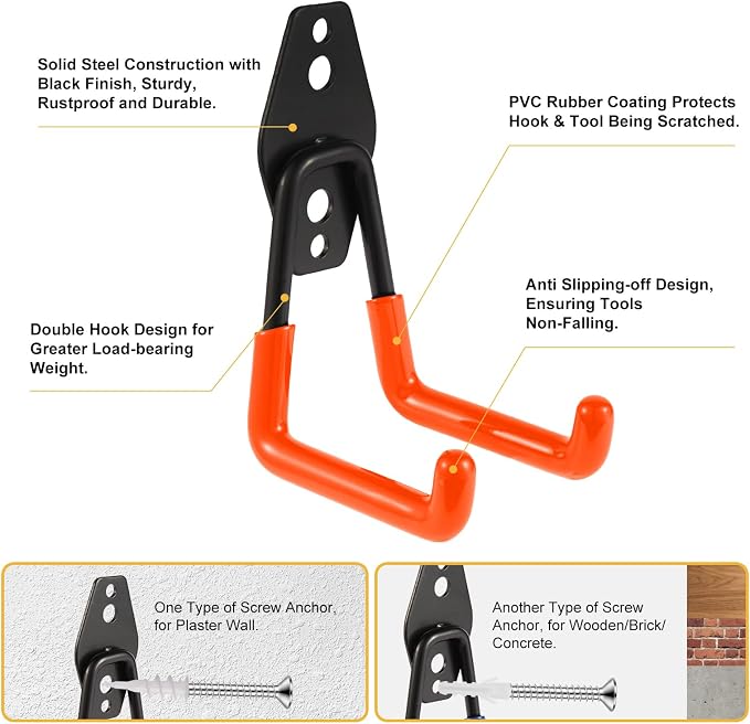 Garage Hook Heavy Duty Wall Storage Hangers, 30 Pack Garage Storage Hooks Steel - Image 4