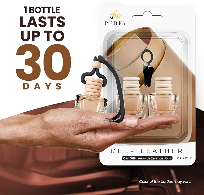 Deep Leather Car Air Freshener for Men | Pack of 2 Long Lasting Automotive Air - Image 5