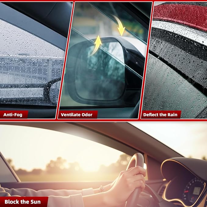 in Channel Rain Guards Fits for Honda Civic 2016-2021 Sedan 4-Door, Durable - Image 5