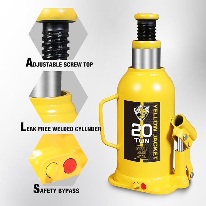 YELLOW JACKET 20 Ton Muti-Directional Welded Bottle Jack, Horizontal Bottle - Image 4