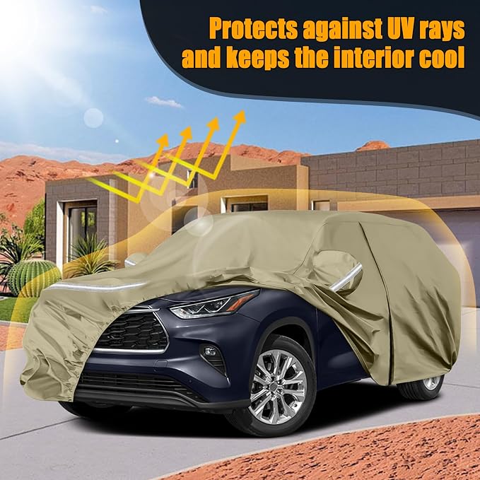 Waterproof Car Covers Replace for 2008-2025 Toyota Highlander, Windproof Bands - Image 7