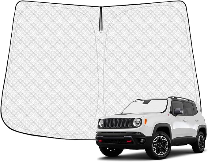 Windshield Sun Shade for 2015-2025 Jeep Renegade Accessories Thicken 6-Layer by Canvcle