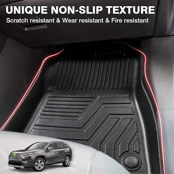 Powerty Floor Mats for 2019-2024 2025 Toyota RAV4 Accessories All Weather Floor - Image 4