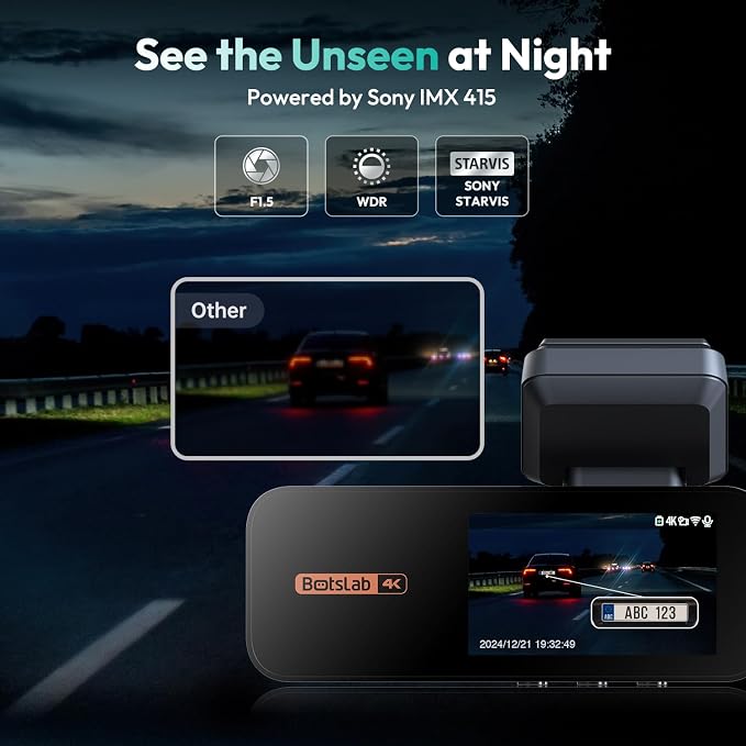 4K+2K Dual Dash Cam Front and Rear, Dashcam - Image 6