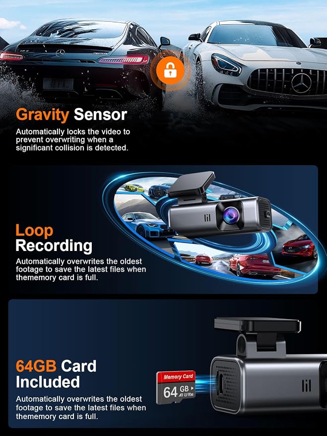 4K Dash Cam Front, Built-in 5G WiFi, 64GB Card Included, Dash Camera - Image 6