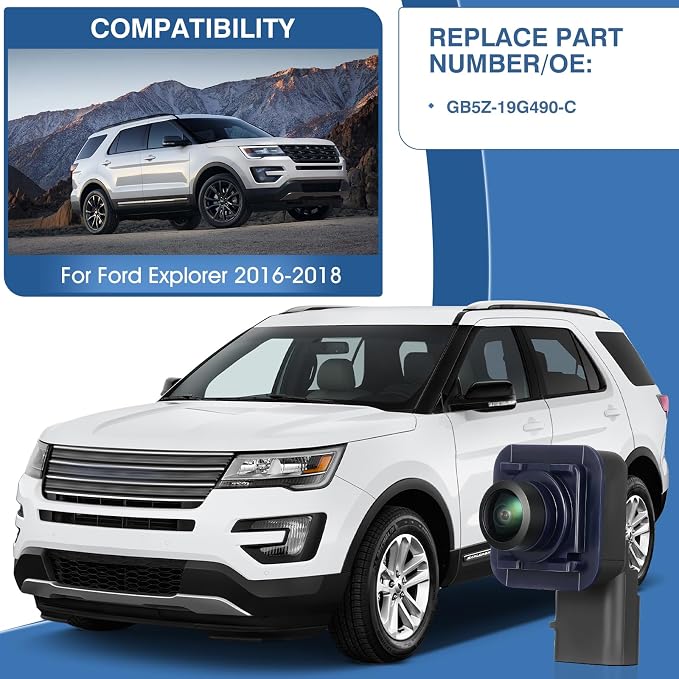 Rear View Backup Camera Fit for Ford Explorer 2016-2018, Reversing Parking - Image 2