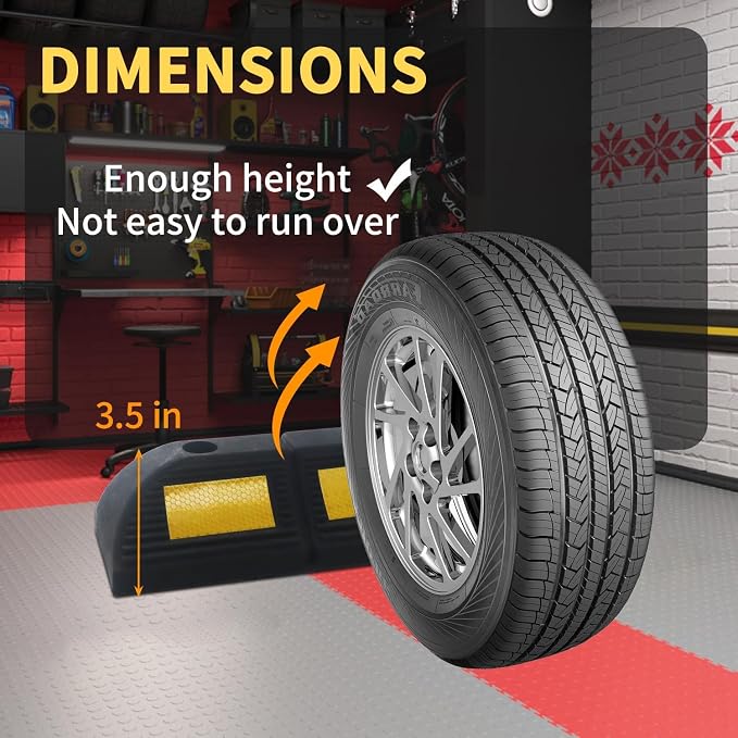 Parking Stopper for Garage Parking Aid 4 Pack Block, Car Truck Curb Floor - Image 2