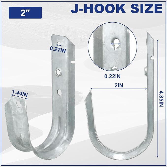 Gisafai 50 Cable Support J Hook, Cable Hooks - Image 2