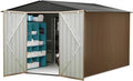 10x10FT Outdoor Metal Storage Shed, Lockable Weatherproof Garden Shed by BouPower