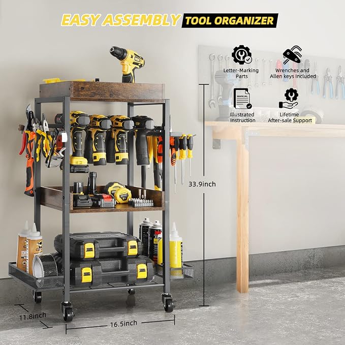 Power Tool Organizer Garage Storage Organization Shelving Tool Holder Drill - Image 8