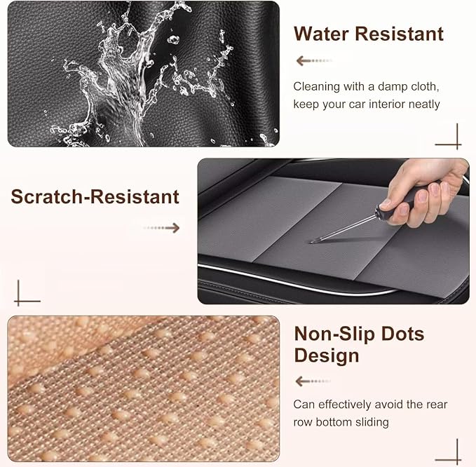 YORKNEIC Leather Car Seat Covers Fit - Image 5