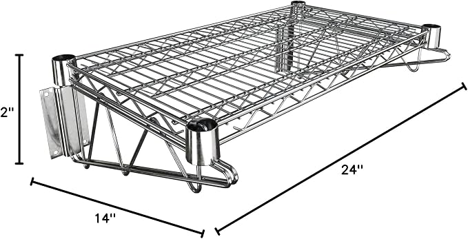 14" x 24" Chrome Wire Wall Mount Shelf - Image 3