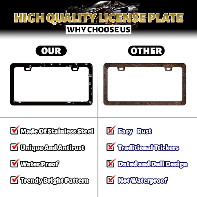I'd Rather be Camping License Plate Frame Mountain Camper License Plate Holder - Image 4