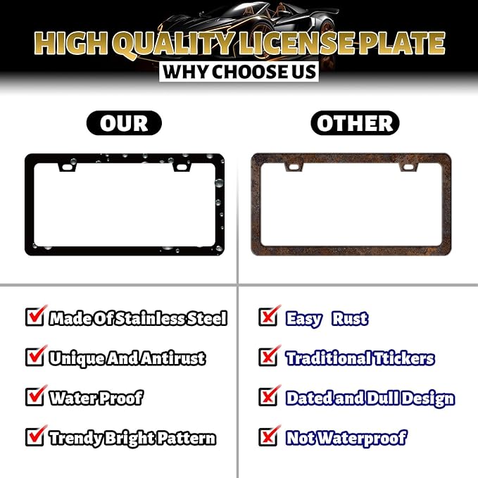 Abstract Shiny License Plate Frame Colorful Bling License Plate Holder - Image 4