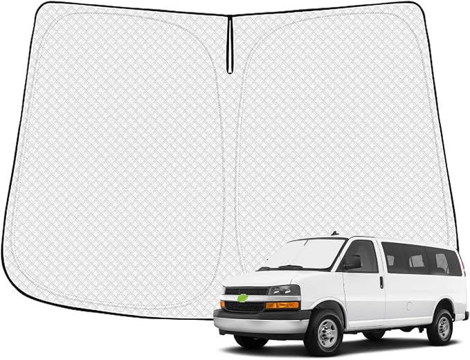 Windshield Sun Shade for 1996-2025 2026 Chevrolet/Chevy Express Accessories by Canvcle