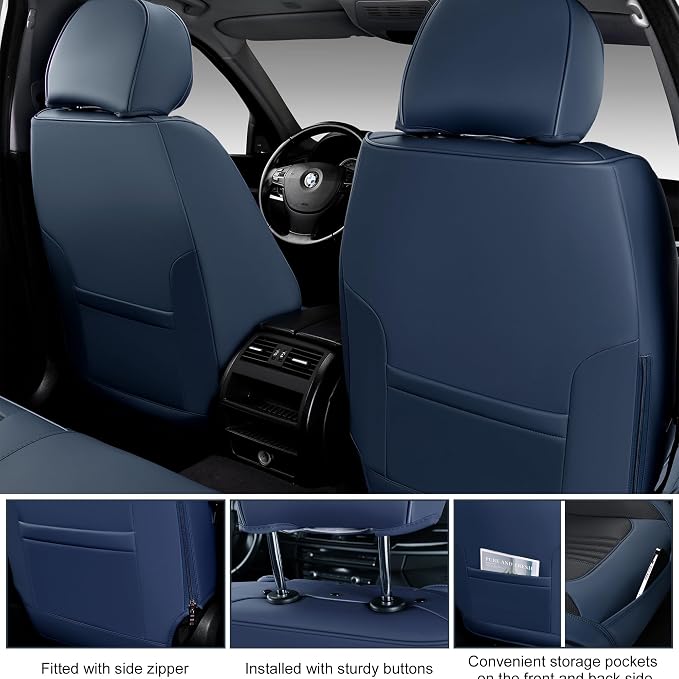 Front Seat Covers, 2 Pieces Universal Seat Covers - Image 6